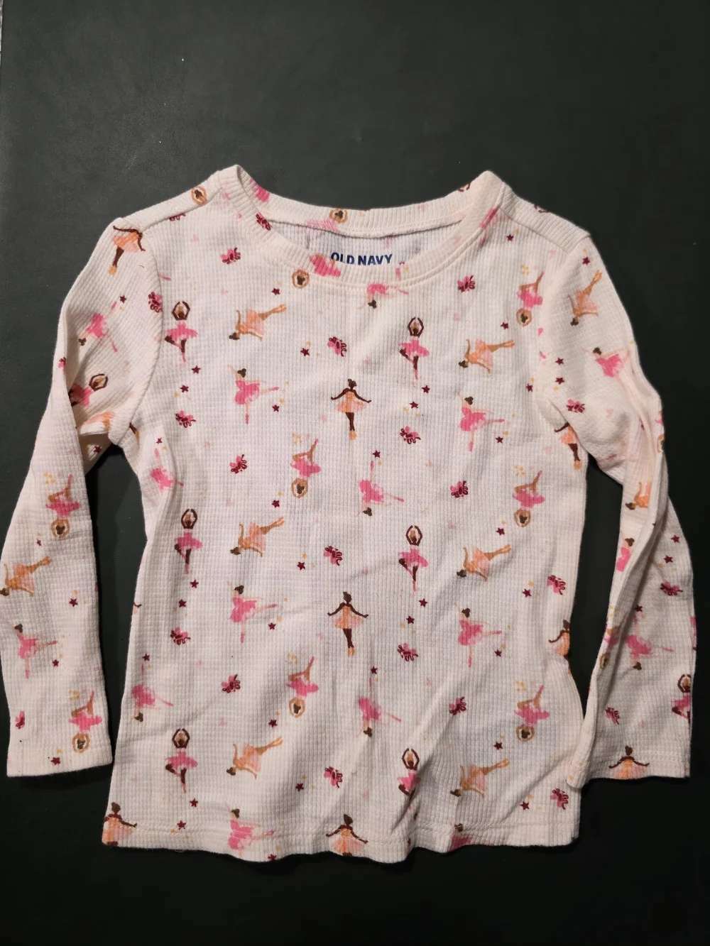 Old Navy Pink Ballet Print Long-Sleeve Top